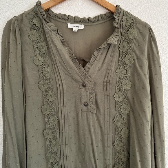 mine floral long sleeve blouse Large - Picture 4 of 11